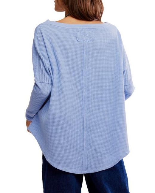 Free People Blue Latte Oversize Thermal Top