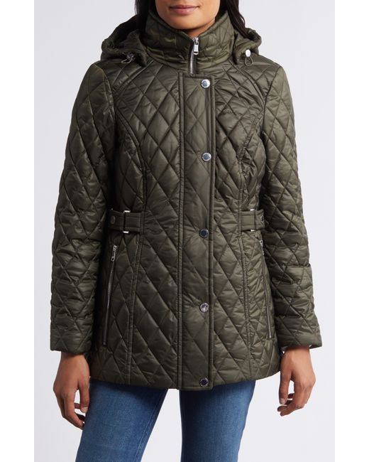 London Fog Green Quilted Water Resistant Jacket