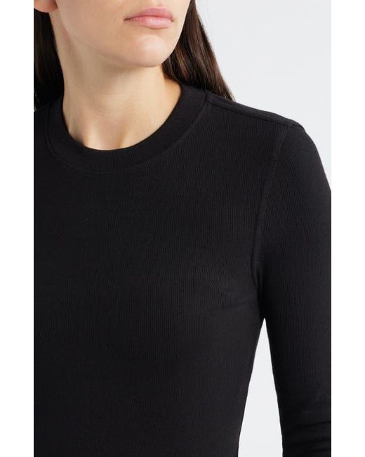 FRAME Black The Rib Crewneck Top
