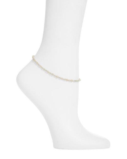 SET & STONES White Bowie Freshwater Pearl Anklet