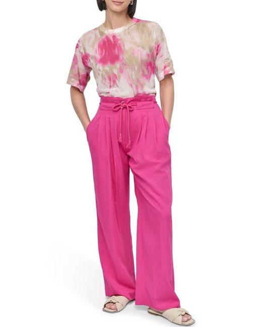 DKNY Pink Rope Tie Wide Leg Pants
