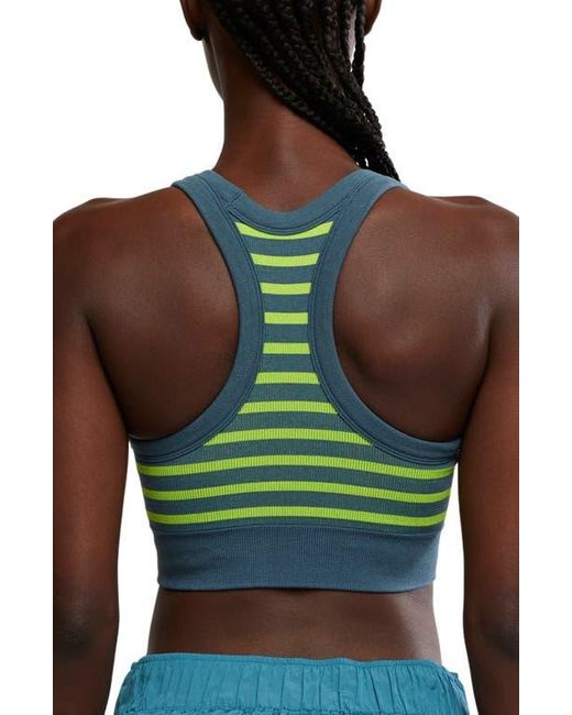 Free People Green Fp Movement Stripe Go To Sports Bra
