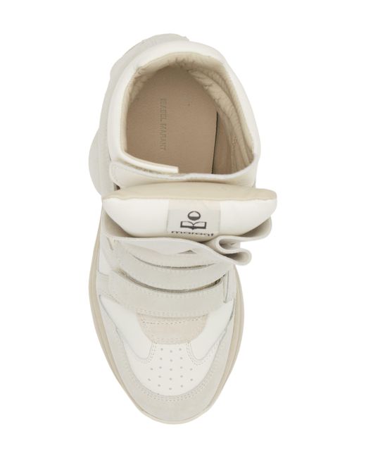 Isabel Marant White Balskee Hidden Wedge High Top Sneaker