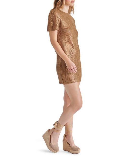 Steve Madden Natural Santana Metallic Knit Minidress