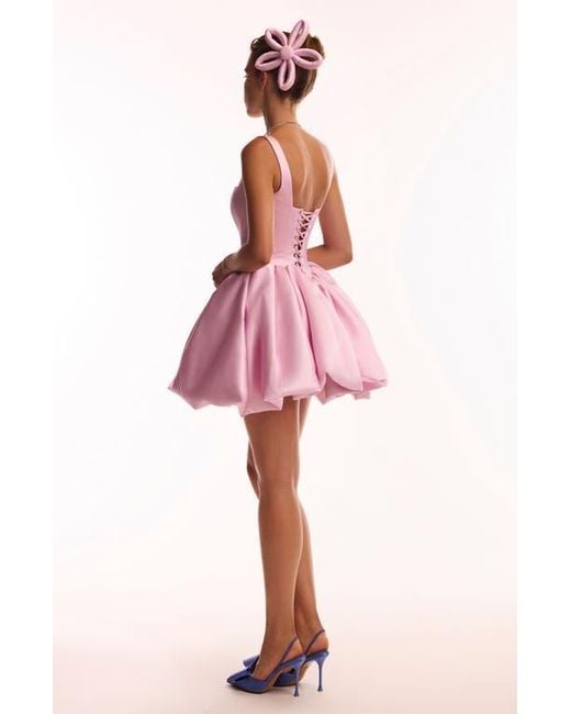 Milla Corset Formal Occasion Mini Dress With Bubble Skirt in Pink | Lyst