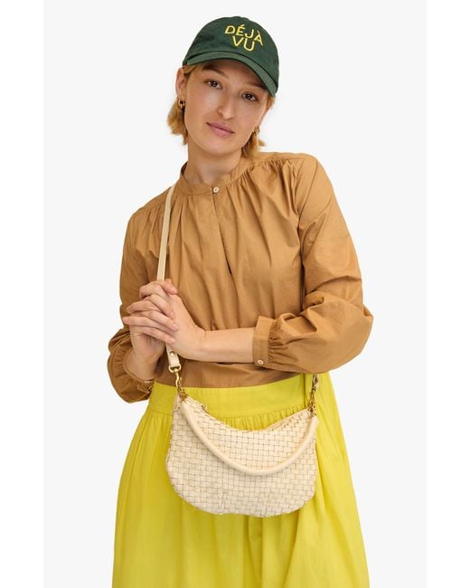 Clare V. Natural Petit Moyen Woven Leather Messenger Bag