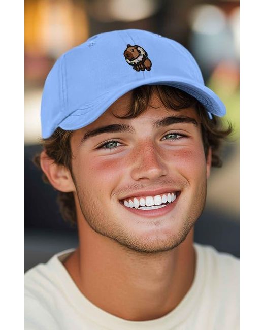 Alix Blue Capybara Donut Embroidered Cap for men