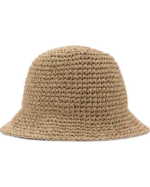 Mango Natural Metallic Straw Bucket Hat