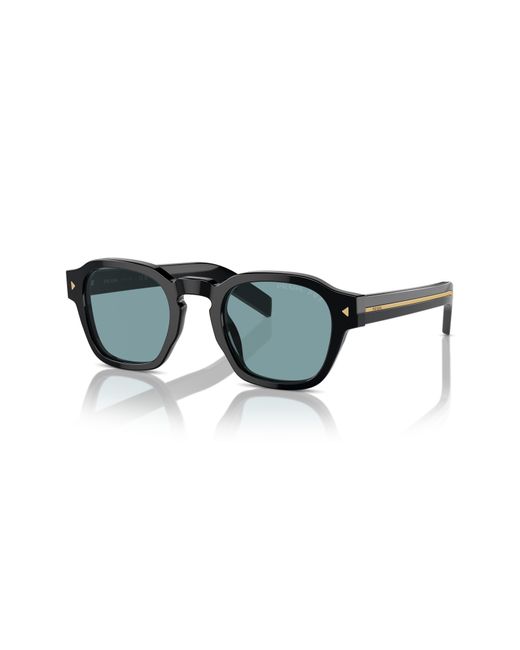 Prada Blue 49mm Round Phantos Sunglasses for men