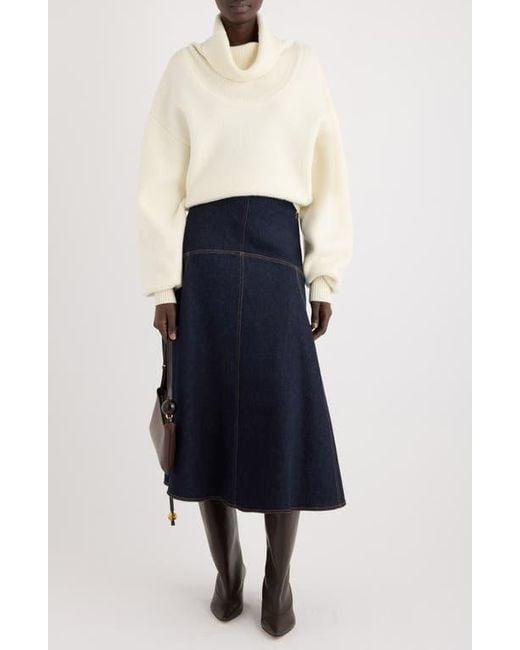 Jacquemus Blue La Jupe Triangle De-Nîmes A-Line Denim Midi Skirt