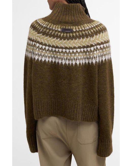 Barbour Green Lorrie Fair Isle Wool & Alpaca Blend Sweater