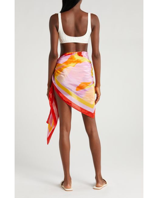 Farm Rio Orange Painted Fishes Panneaux Cover-up Sarong