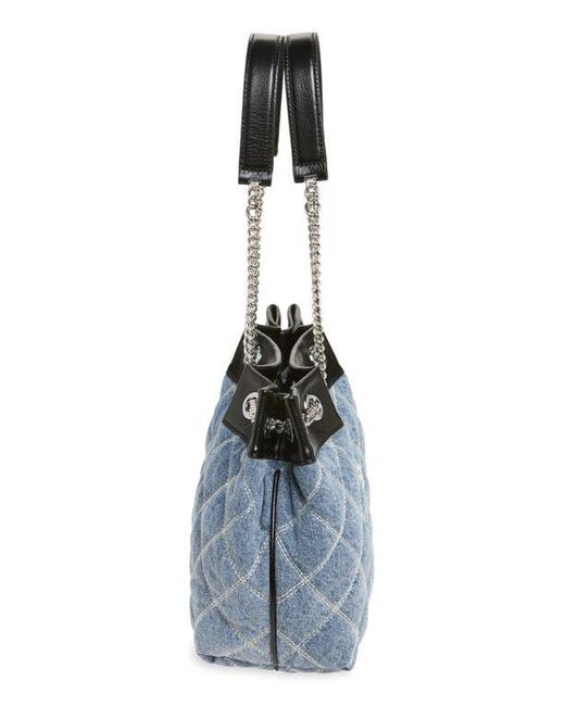 Marc Jacobs Blue The Quilted Denim Chain Sack Bag