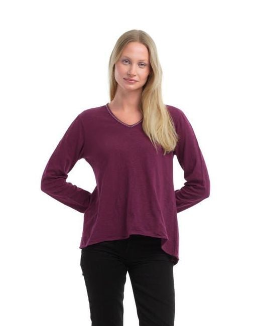 Wilt Blue Metallic Thread V-Neck