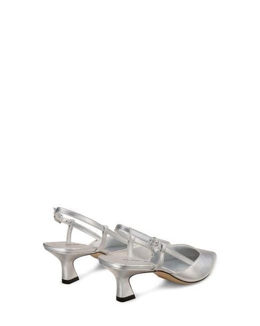 Stuart Weitzman White Vinnie 50 Slingback Pump