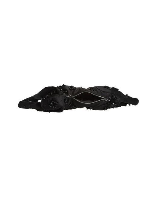 Simone Rocha Black Hare Embellished Turbo Satin Crossbody Bag