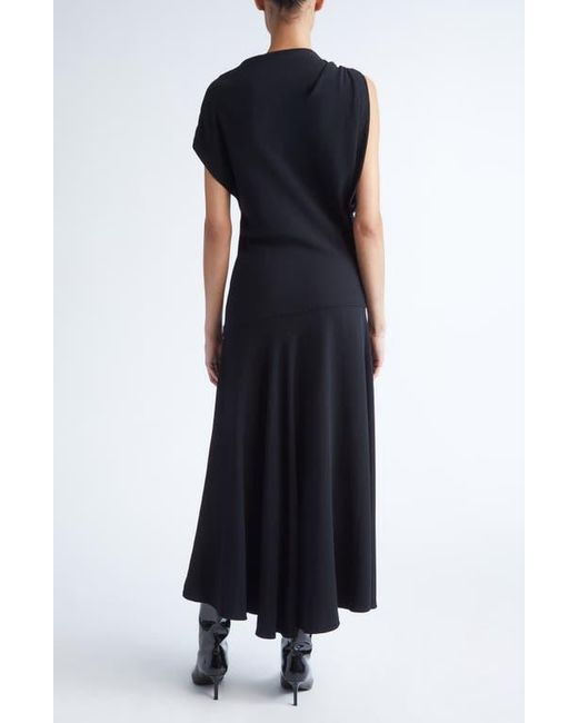 Proenza Schouler Blue Rue Asymmetric Matte Crepe Dress