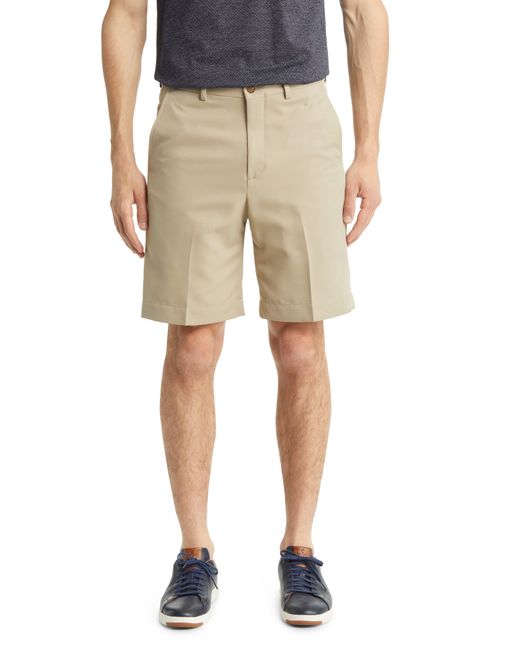 Berle Natural Microfiber Flat Front Shorts for men