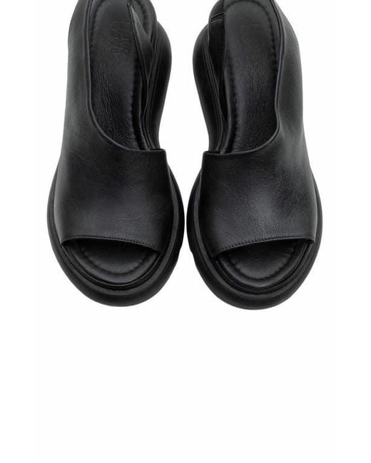 Forever & Always Shoes Black Agusto Leather Platform Sandal