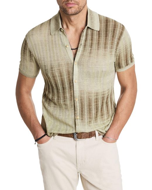 John Varvatos Natural Santiago Short Sleeve Button-up Sweater for men