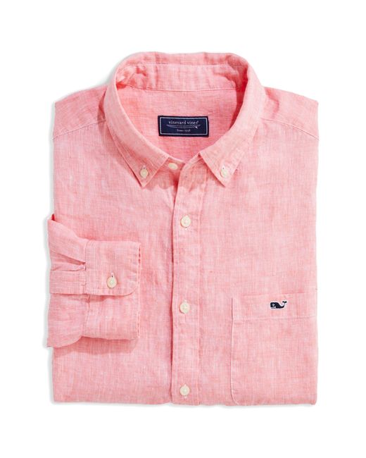 Vineyard Vines Pink Linen Button-down Shirt for men