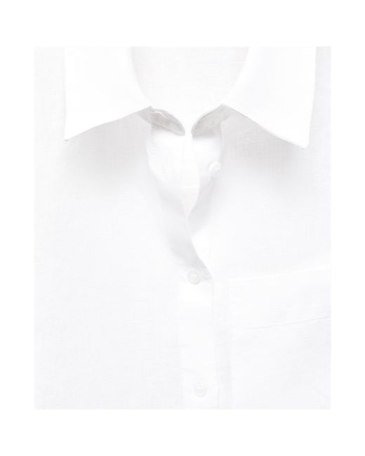 Mango White Lino Linen Shirt