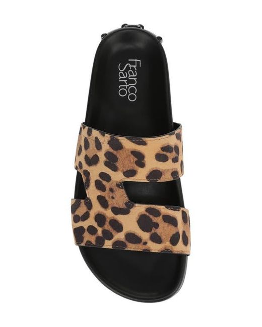 Franco Sarto Brown Britt Leopard Print Slide Sandal