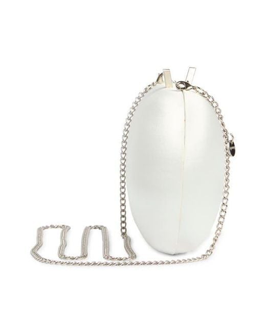Olga Berg White Jenna Feather Tassel Clutch