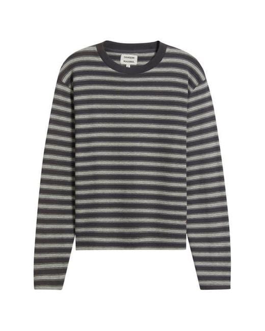 Damson Madder Gray Stripe Long Sleeve T-Shirt