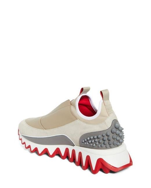 Christian Louboutin White Sharkyloub Spikes Slip-On Sneaker for men