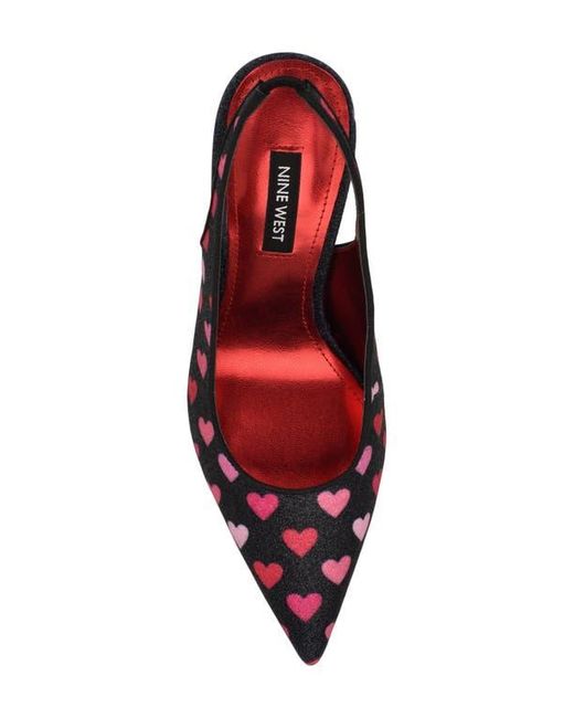 Nine West Red Feather Slingback Pump