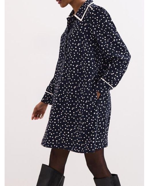 Phase Eight Blue Collared Mini Tunic Dress