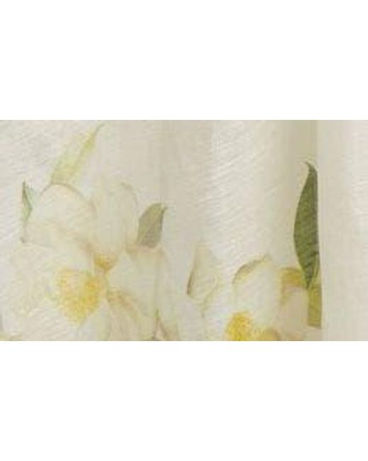 Zimmermann Natural Harmony Floral Print Pleated Long Sleeve Linen & Silk Shirtdress