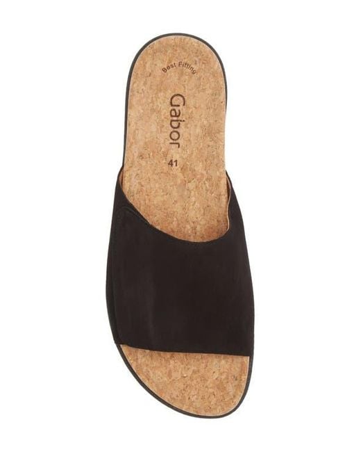 Gabor Black Slide Slide Sandal