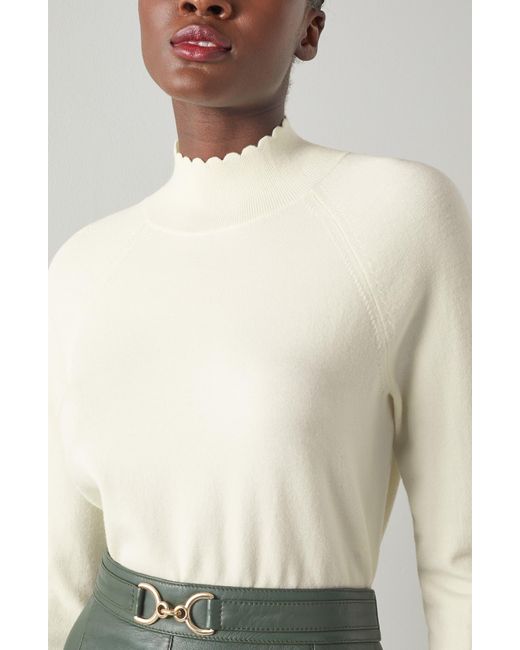 Merino Wool Roll Neck Sweater Natural