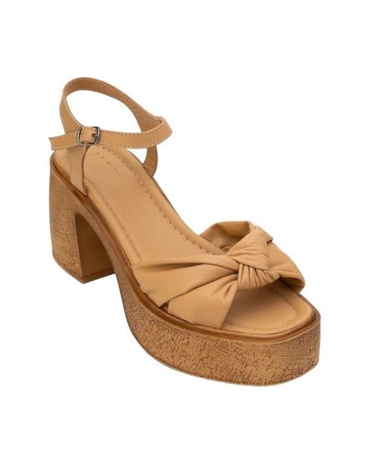 Forever & Always Shoes Brown Tily Platform Wedge Leather Sandal