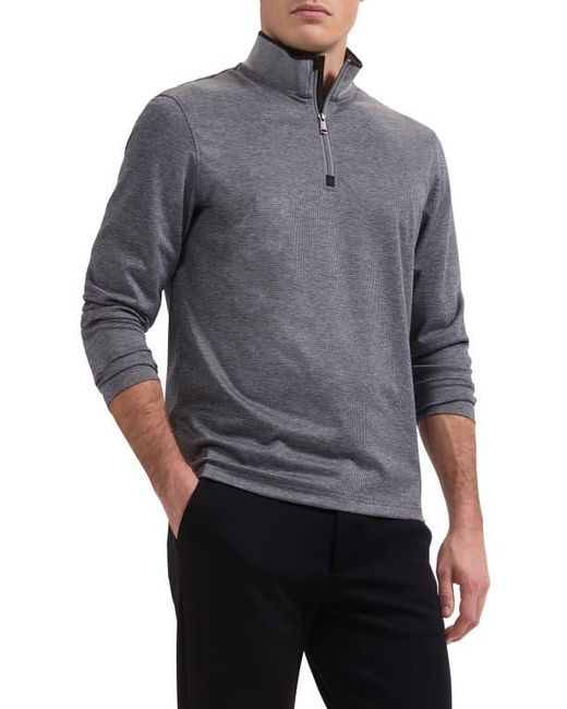 Bugatchi Gray Soft Touch Quarter Zip Pullover for men