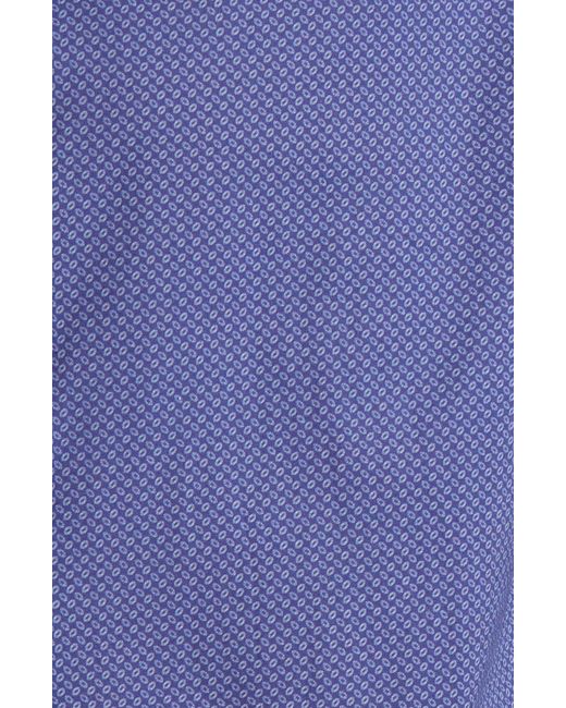 Emporio Armani Blue Microgeo Stretch Button-up Shirt for men