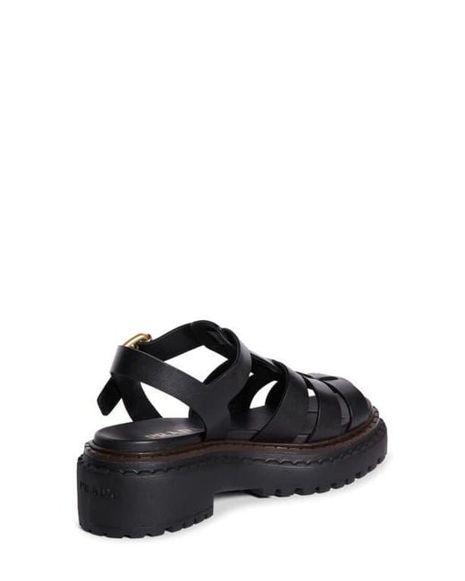 Prada Black Platform Cage Sandal