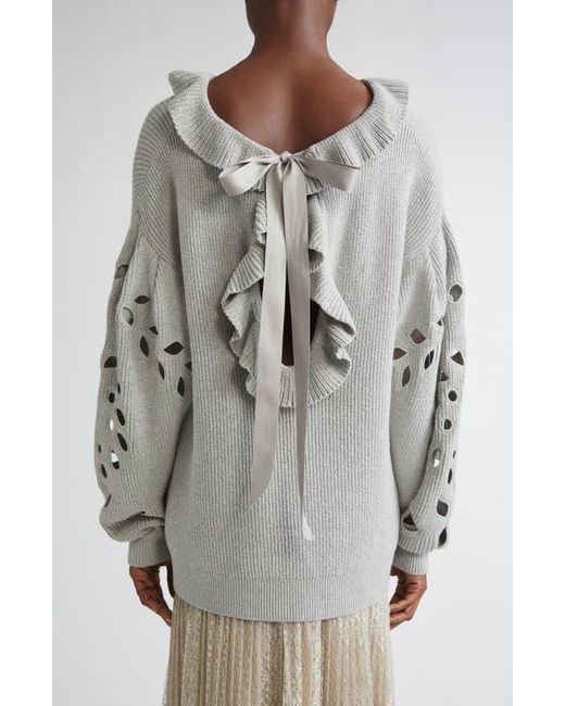 Ulla Johnson Gray Francia Cutout Sweater