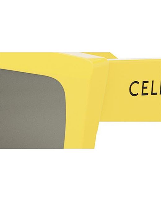 Céline Yellow Monochroms 57mm Rectangular Sunglasses