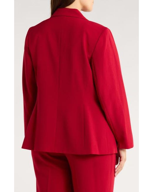 Kasper Red Peak Lapel One-Button Blazer