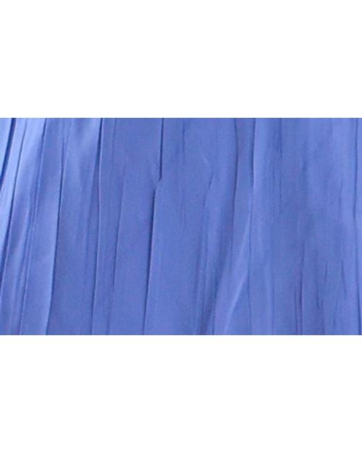 Komarov Blue Charmeuse & Chiffon Blouson Gown