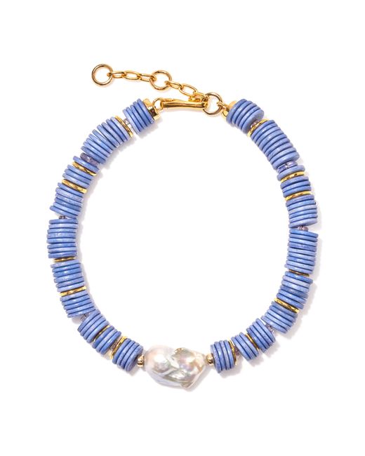 Lizzie Fortunato Blue Bilbao Cultured Pearl Beaded Necklace