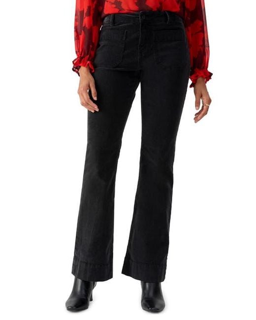 Black corduroy flare pants best sale