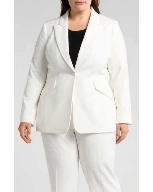 Tahari Natural One-Button Blazer