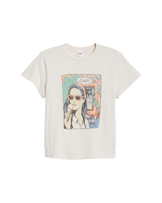 Re/done White Ciao Cotton Graphic T-shirt