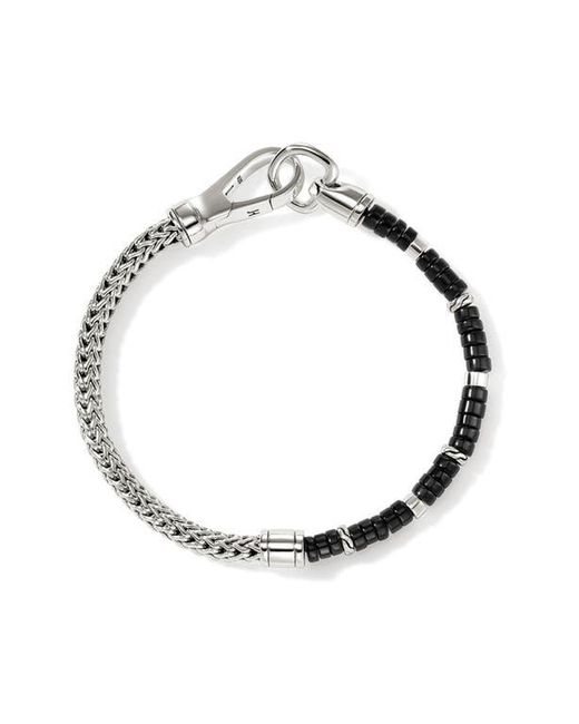 John Hardy Metallic Hesishi Chain & Stone Bracelet for men