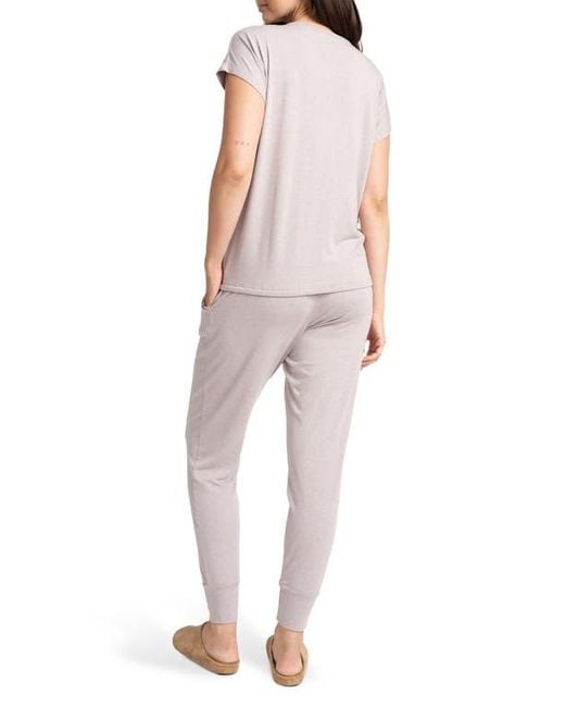 Seraphine Purple Short Sleeve Maternity/Nursing Longewear Set