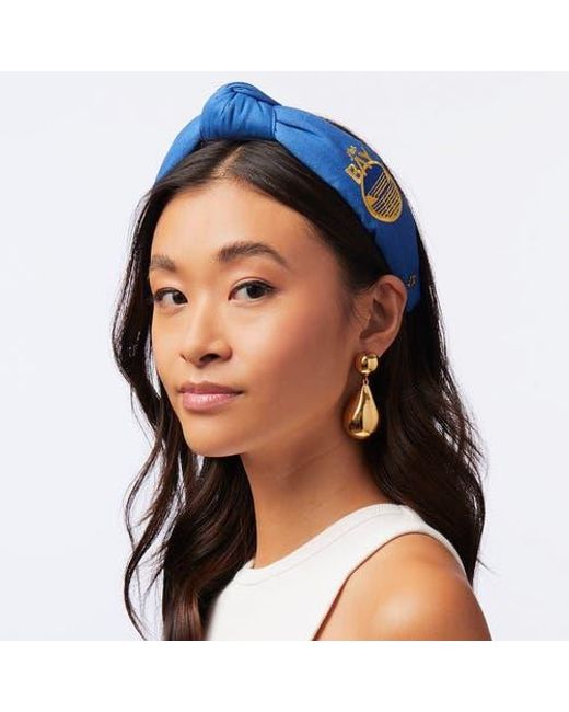 Lele Sadoughi Nba Golden State Warriors Embroidered Headband  display picture 1